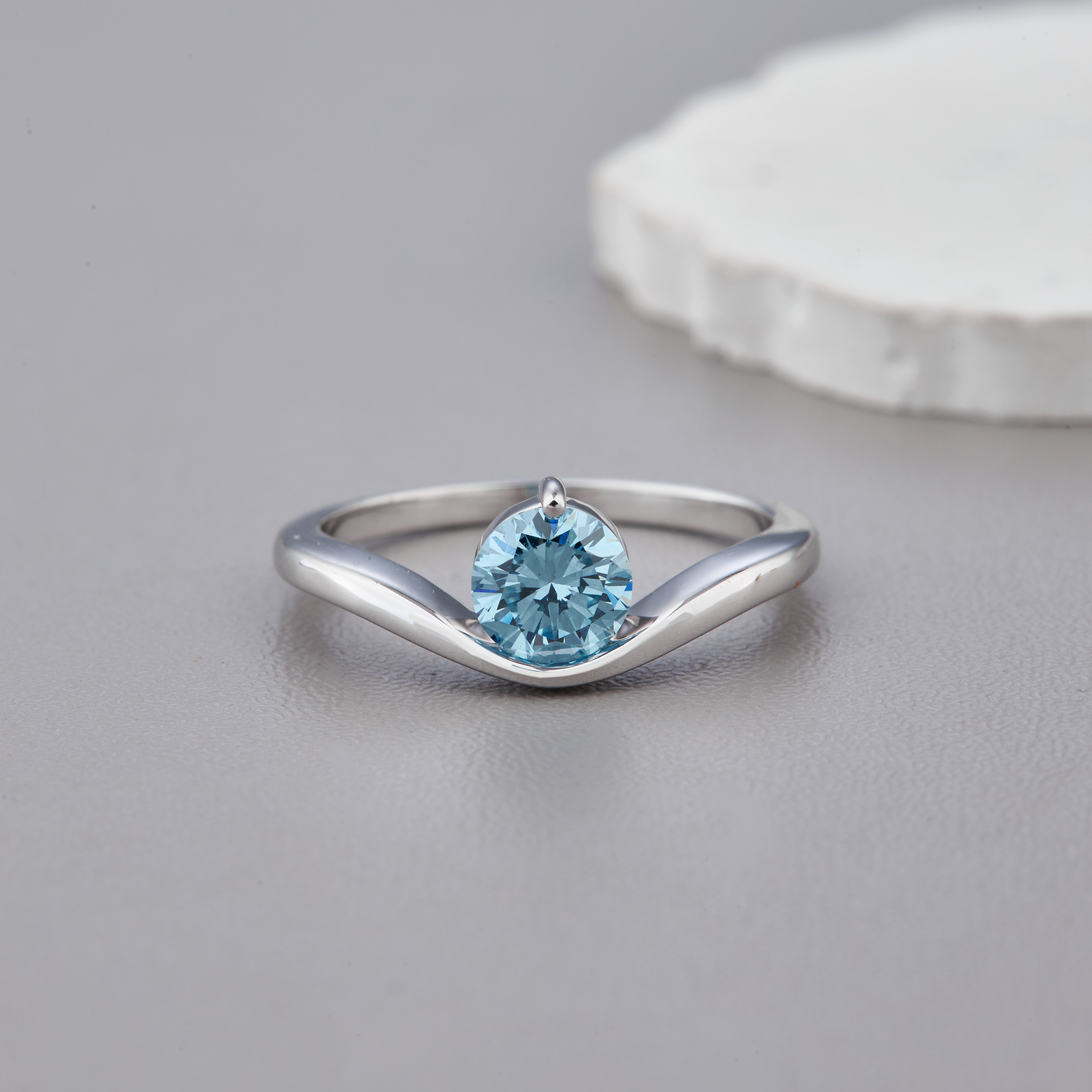 Blue Diamond Ring